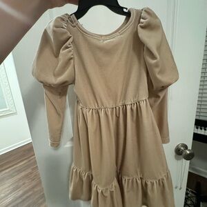 Elegant Tan Kids Dress